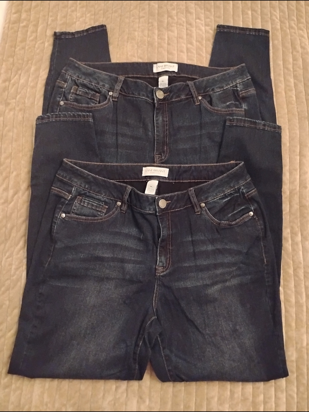 Lane Bryant (2 Pairs) Dark Navy Skinny Jeans - Twin Pair